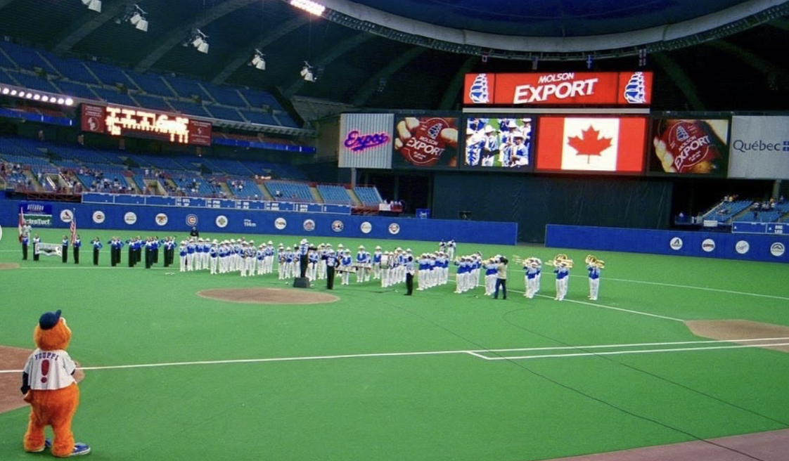 Olympic Stadium, Montreal, with mostly empty seats during a Montreal Expos game