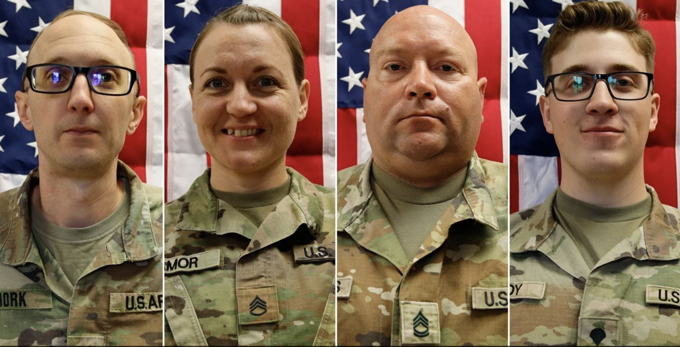 Captain Cody A. Khork, Sergeant First Class Nicole M. Amor, Sergeant First Class Noah L. Tietjens, and Sergeant Declan J. Coady, four of the six soldiers killed on March 1, 2026.